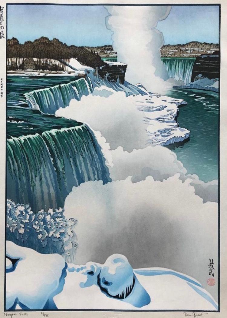 ‘Niagara Falls’, Paul Binnie, woodblock print on paper, 2007